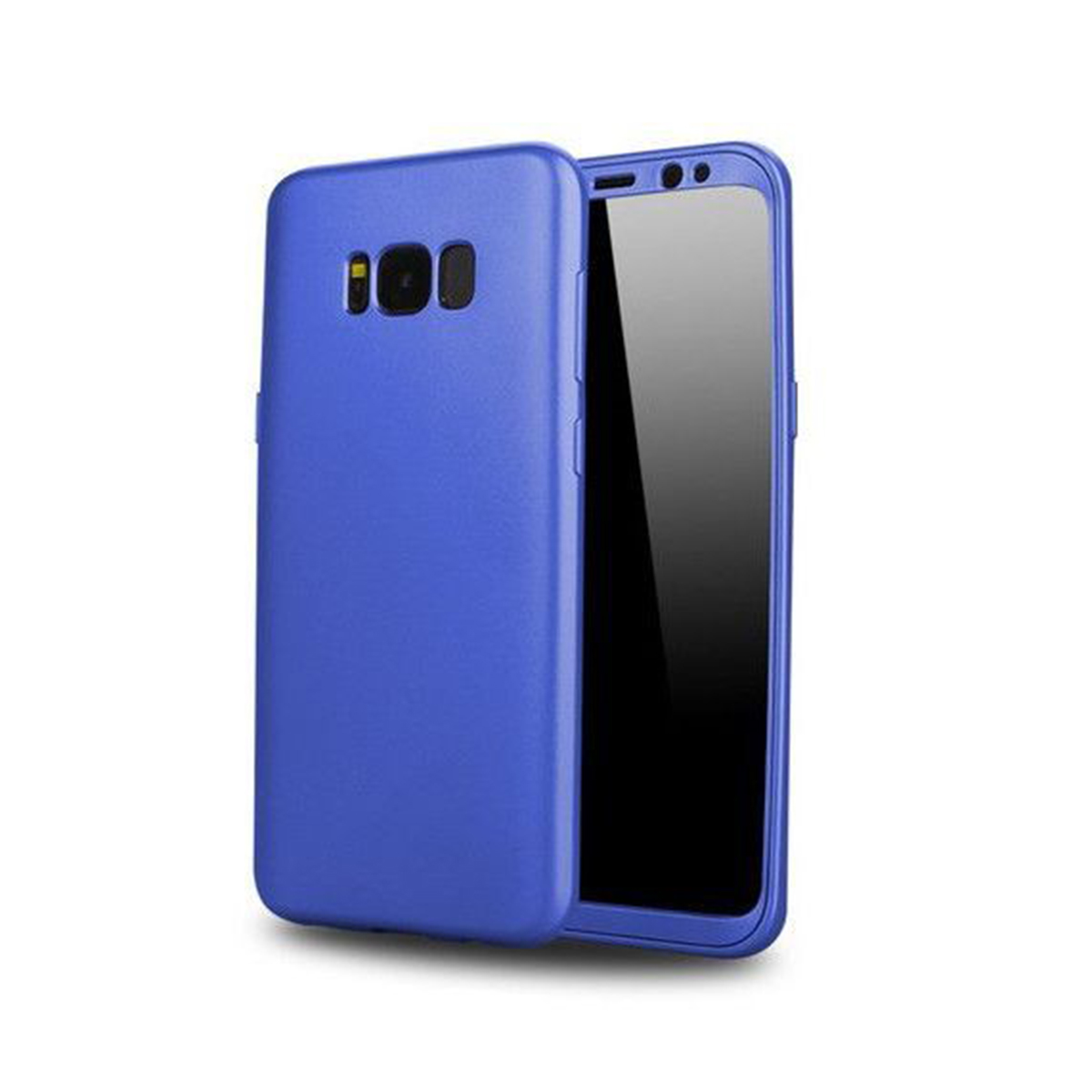 pin Scrutiny feminine Husa Full Cover 360° (fata + spate + folie plastic) pentru Samsung Galaxy S8  Plus din plastic ,Blue Matte - Team-Mobile.ro