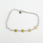 Bratara pentru Copii, Jolie, Argint 925, Model Fluture, cu Email si Zirconiu, 22 cm/4.4g Argintiu/Galben