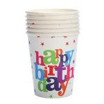 Set 6 Pahare de Carton, Team, Colectia Happy Birthday, 7 x 5 x 8.5 cm, 230 ml, Multicolor