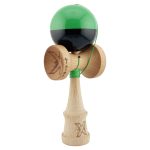 Kendama X Originala, Profesionala, Team, Big Cups V2, Super Sticky cu Cupe Mari, Rulment Metalic, din lemn 18 cm, Ata 55 cm, Verde/Negru
