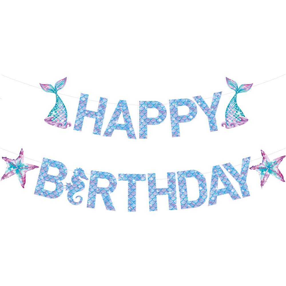 new-mermaid-birthday-party-decoration-set-birthday-pull-flag-size-birthday-pull-flag-main-66b6b9f1ad336.jpg Banner Happy Birthday Sirena, Team, Colectia Mermaid, 17 Piese, Multicolor - imagine 1