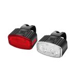 Set far si stop spate LED bicicleta, Team, incarcare USB, rezistent la apa, 4 moduri de luminare, Plastic, Alb/Rosu, 10x6x4 cm