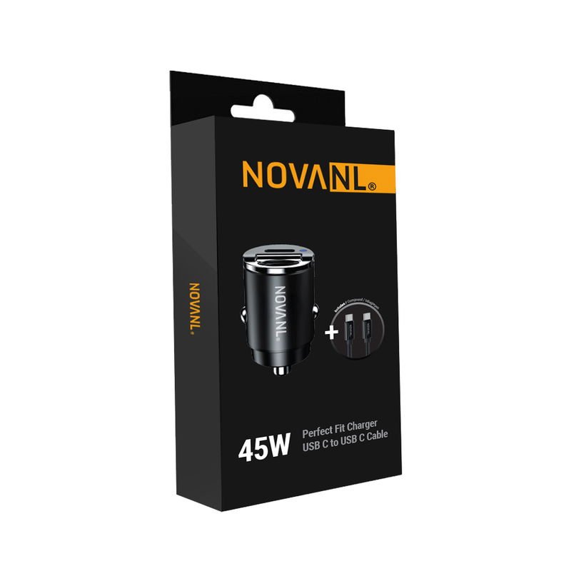 HE38K4E32X_3142574095.jpg NOVANL PowerFit Pro 45W Car Charger with SpeedCharge USB-C to USB-C Cable - imagine 1